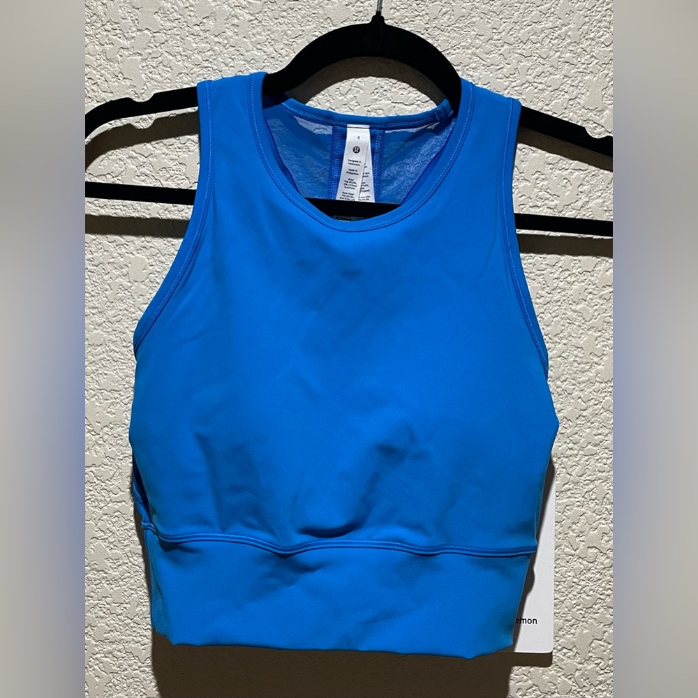 NEW Lululemon Mesh Back Training Cropped Tank Top Poolside Blue Size 4 - Picture 6 of 10